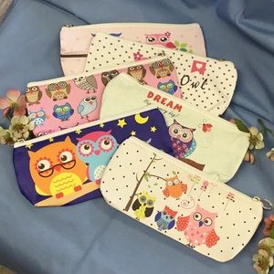 6 pcs Owl Make Up and Storage bags New